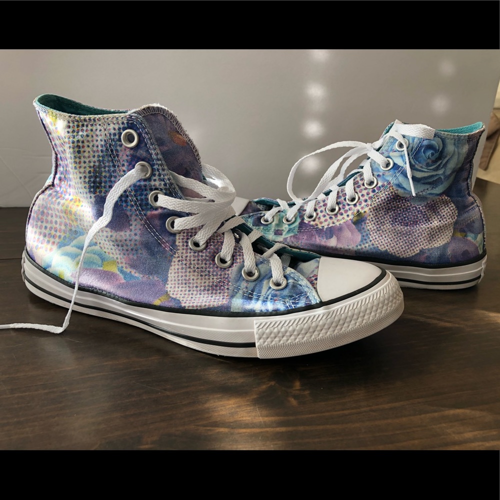 Converse Digital Rose Floral High Top Sneakers 9